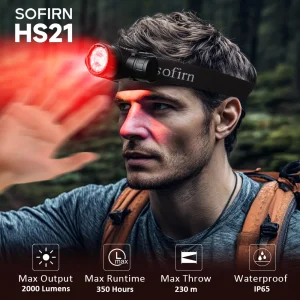Red Headlight 6000K Powerful with infrared sensor
